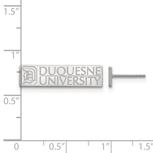 LogoArt Duquesne University Earrings - Rhodium-Plated 10K White Gold Small Post, 12 mm - View 2