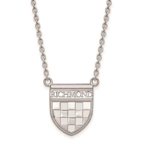 Rhodium-Plated 10K White Gold University of Richmond Large Split Chain Necklace