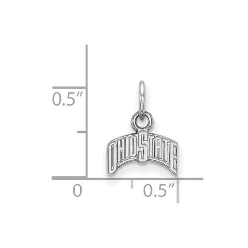 LogoArt Ohio State University Pendant - Rhodium-Plated 10K White Gold The Extra Small - View 2