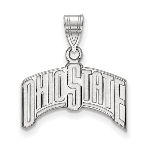 LogoArt Ohio State University Pendant - Rhodium-Plated 10K White Gold The Large