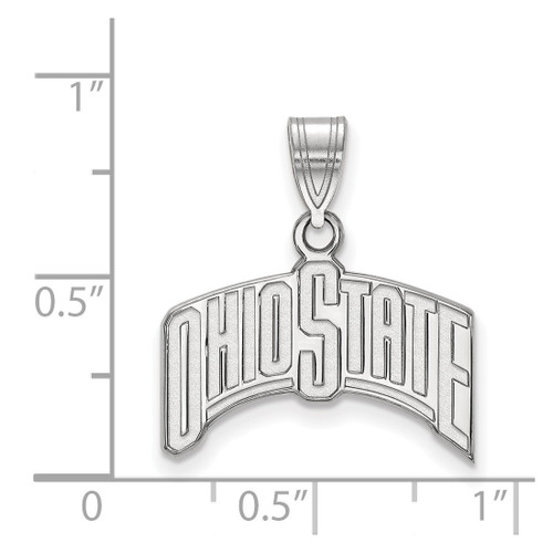 LogoArt Ohio State University Pendant - Rhodium-Plated 10K White Gold The Large - View 2