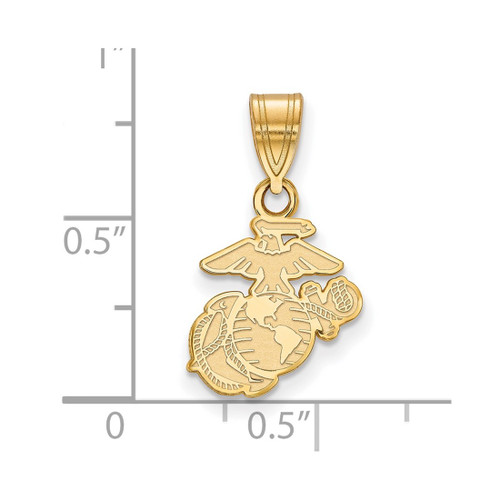 LogoArt U.S. Marine Corps Pendant - 10K Yellow Gold Small - View 2