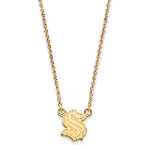 10K Yellow Gold NHL LogoArt Seattle Kraken Small Pendant Necklace - View 2