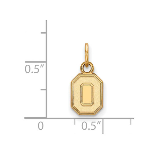 LogoArt Ohio State University Pendant - 10K Yellow Gold The Letter O Extra Small - View 2