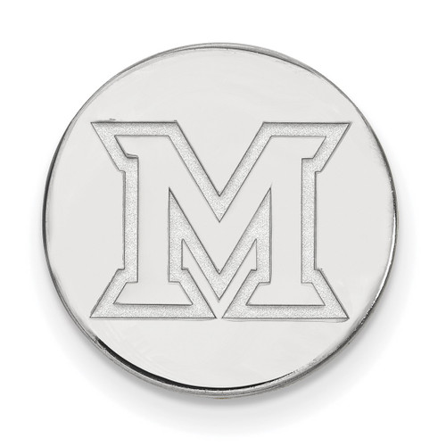 LogoArt Miami University Lapel Pin - Rhodium-Plated 14K White Gold Ohio Letter M