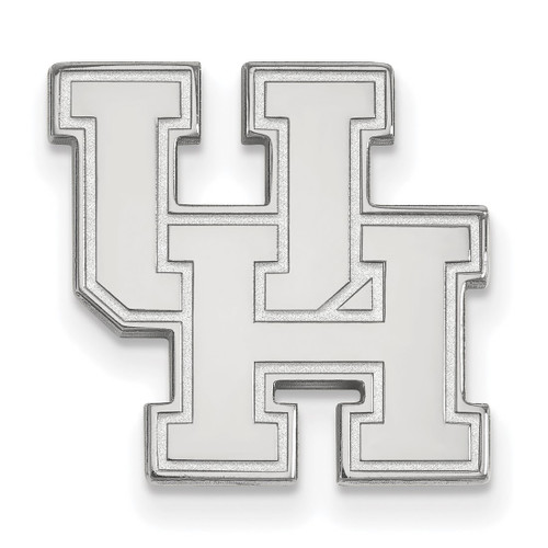 LogoArt University of Houston Lapel Pin - Rhodium-Plated 14K White Gold U-H