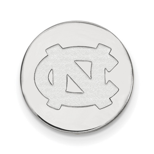 LogoArt University of North Carolina Lapel Pin - Rhodium-Plated 14K White Gold N-C