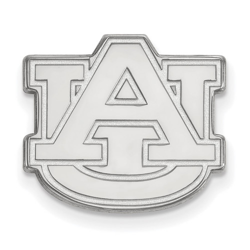 LogoArt Auburn University Lapel Pin - Rhodium-Plated 14K White Gold