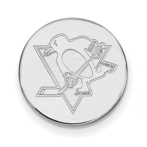 LogoArt Pittsburgh Penguins Lapel Pin - Rhodium-Plated 14K White Gold
