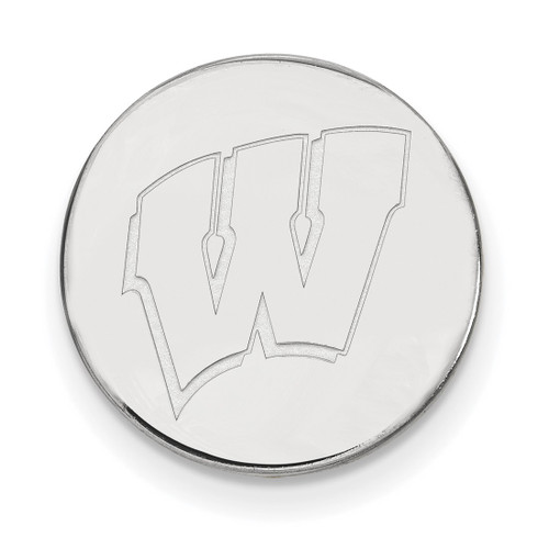 LogoArt University of Wisconsin Lapel Pin - Rhodium-Plated 14K White Gold Letter W
