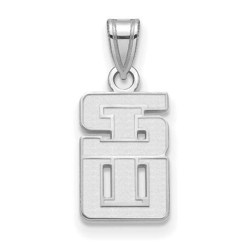 LogoArt Southern Illinois University Pendant - Rhodium-Plated 14K White Gold Small