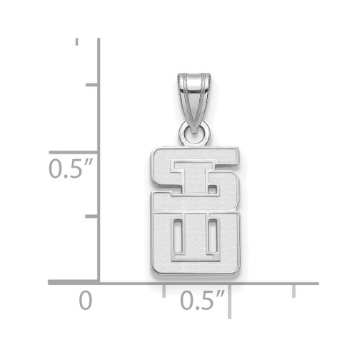 LogoArt Southern Illinois University Pendant - Rhodium-Plated 14K White Gold Small - View 2