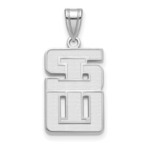 LogoArt Southern Illinois University Pendant - Rhodium-Plated 14K White Gold Large