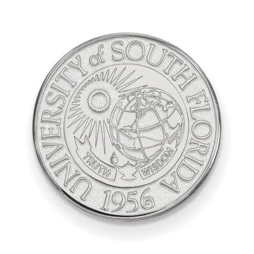 LogoArt University of South Florida Lapel Pin - Rhodium-Plated 14K White Gold Crest