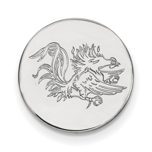 LogoArt University of South Carolina Lapel Pin - Rhodium-Plated 14K White Gold Gamecock