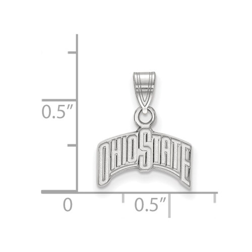 LogoArt Ohio State University Pendant - Rhodium-Plated 14K White Gold The Small - View 2