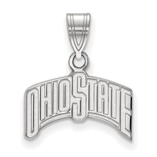 LogoArt Ohio State University Pendant - Rhodium-Plated 14K White Gold The Medium