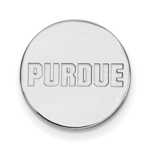 LogoArt Purdue University Lapel Pin - Rhodium-Plated 14K White Gold Block Type