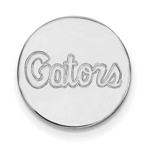 LogoArt University of Florida Lapel Pin - Rhodium-Plated 14K White Gold Gators Script