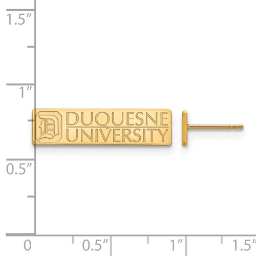 LogoArt Duquesne University Earrings - 14K Yellow Gold Small Post, 12 mm - View 2
