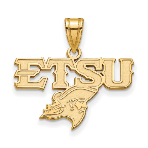 14K Yellow Gold LogoArt East Tennessee State U. Medium Pendant