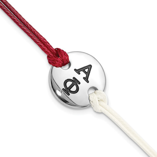 LogoArt Alpha Phi Bracelet - Circular Disc Maroon & White with 1in Ext
