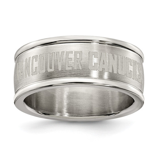 LogoArt Vancouver Canucks Ring - Stainless Steel Logo Band