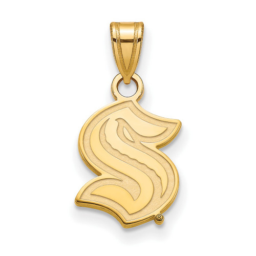 Sterling Silver Gold-Tone NHL LogoArt Seattle Kraken Small Pendant