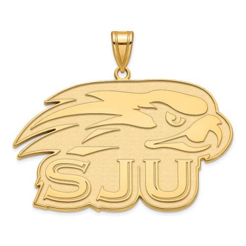 LogoArt St Joseph'S University Pendant - Sterling Silver Gold-Tone Hawks Extra Large
