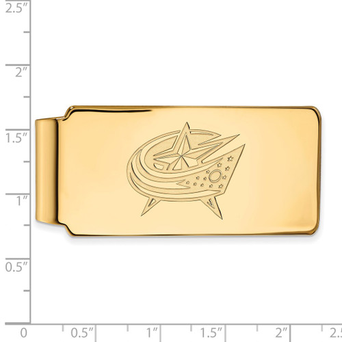 LogoArt Columbus Blue Jackets Money Clip - Sterling Silver Gold-Tone - View 2