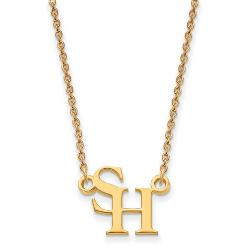 LogoArt Sam Houston State University Necklace - Sterling Silver Gold-Tone Small Pendant 18 Inch