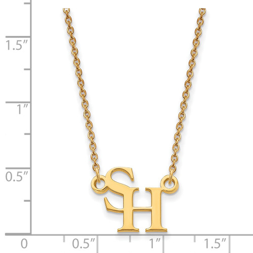 LogoArt Sam Houston State University Necklace - Sterling Silver Gold-Tone Small Pendant 18 Inch - View 2
