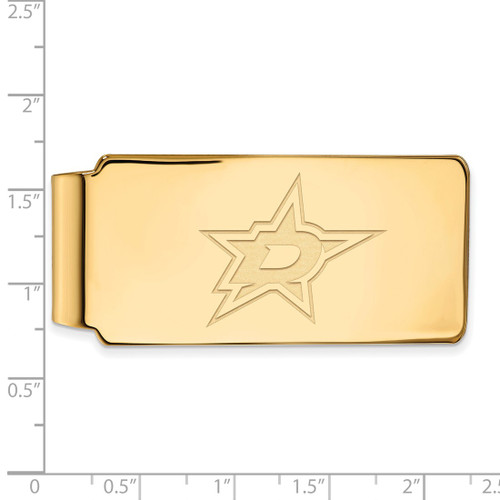 LogoArt Dallas Stars Money Clip - Sterling Silver Gold-Tone - View 2