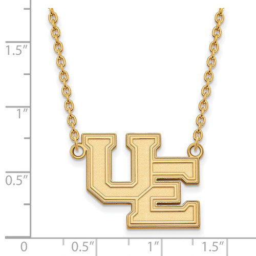 LogoArt University of Evansville Necklace - Sterling Silver Gold-Tone Purple Aces Large Pendant 18 Inch - View 2