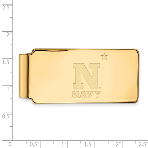 Sterling Silver Gold-Tone LogoArt US Naval Academy Money Clip - View 2