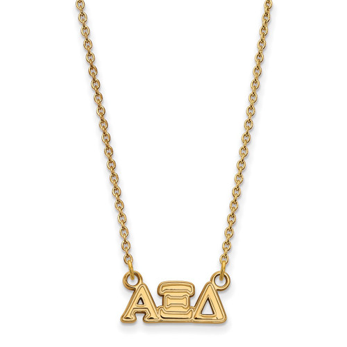 LogoArt Alpha Xi Delta Necklace - Sterling Silver Gold-Tone Sorority Greek Letters Extra Small Pendant 18 Inch