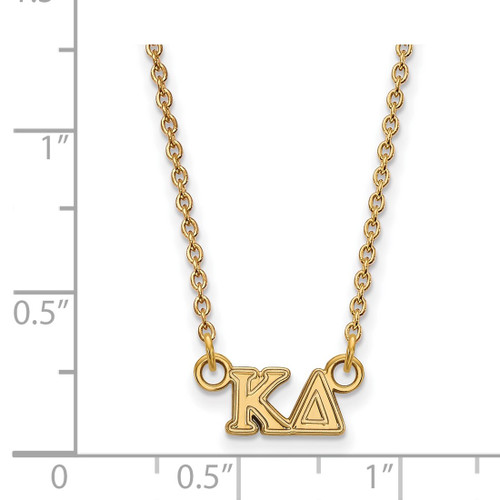 LogoArt Kappa Delta Necklace - Sterling Silver Gold-Tone Sorority Greek Letters Extra Small Pendant 18 Inch - View 2
