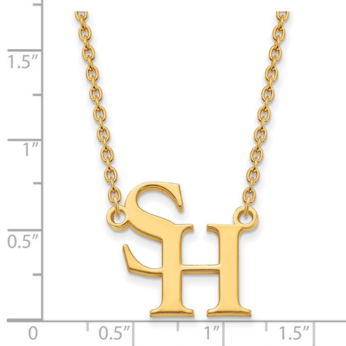LogoArt Sam Houston State University Necklace - Sterling Silver Gold-Tone Large Pendant 18 Inch - View 2