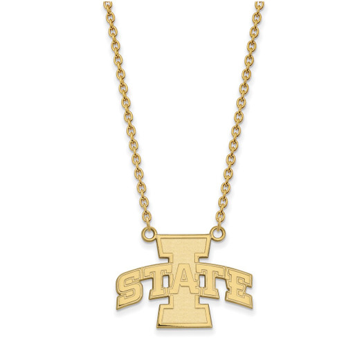 LogoArt Iowa State University Necklace - Sterling Silver Gold-Tone Large Pendant 18 Inch