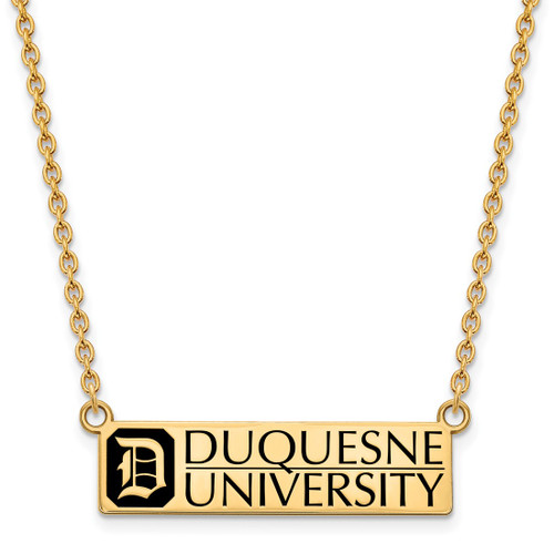 Sterling Silver with Gold-Tone LogoArt Duquesne U Enamel Large Pendant with Necklace