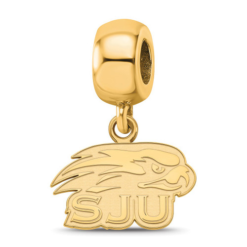 Sterling Silver Gold-Tone LogoArt Saint Joseph'S University Hawks Extra Small Dangle Bead Charm