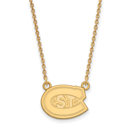 LogoArt St. Cloud State University Necklace - Sterling Silver Gold-Tone Small Pendant 18 Inch
