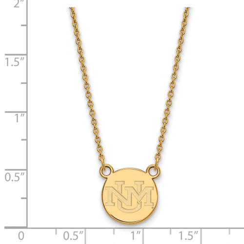 LogoArt University of New Mexico Necklace - Sterling Silver Gold-Tone Small Pendant 18 Inch - View 2