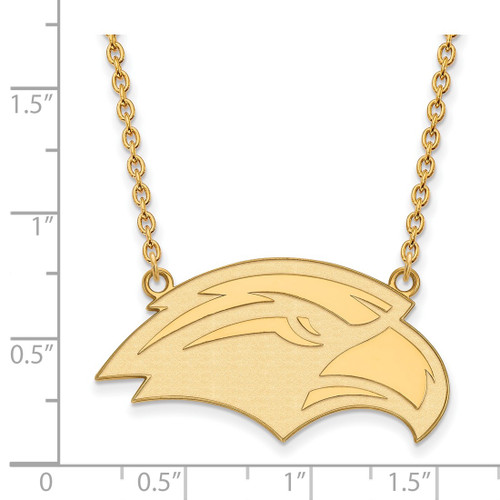 LogoArt University of Southern Mississippi Necklace - Sterling Silver Gold-Tone Eagle Large Pendant 18 Inch - View 2