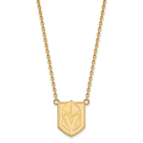 LogoArt Vegas Golden Knights Necklace - Sterling Silver Gold-Tone Large Pendant 18 Inch
