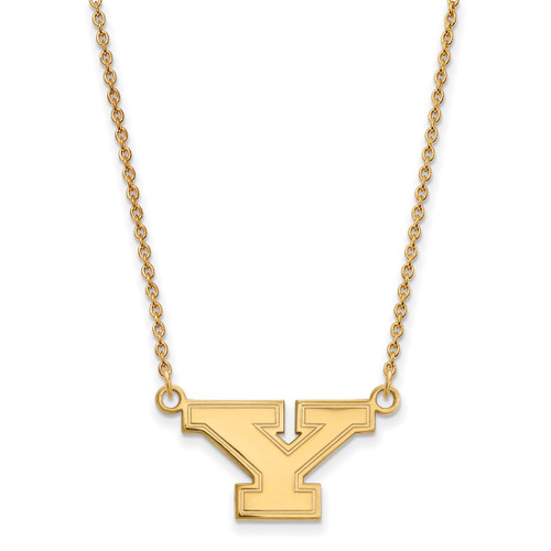 LogoArt Youngstown State University Necklace - Sterling Silver Gold-Tone Letter Y Small Pendant 18 Inch