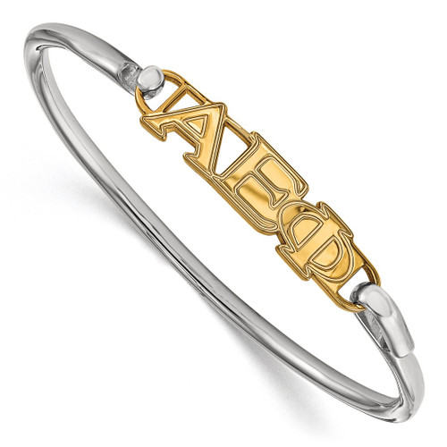LogoArt Alpha Epsilon Phi Bracelet - Sterling Silver with Gold-Tone Large Hook and Clasp Bangle