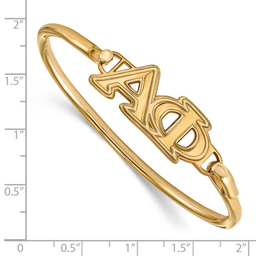 LogoArt Alpha Phi Bracelet - Sterling Silver with Gold-Tone Small Hook and Clasp Bangle - View 2