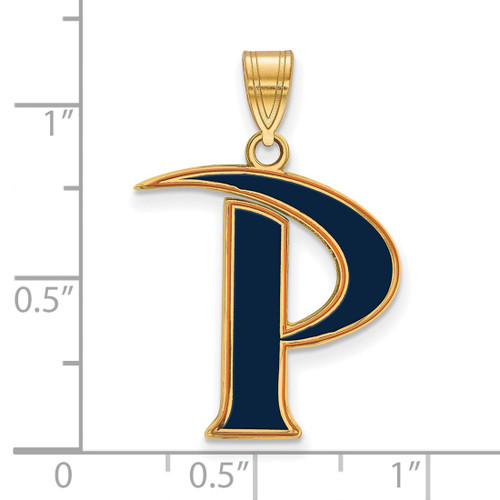 LogoArt Pepperdine University Pendant - Sterling Silver Gold-Tone Letter P Large Enameled - View 2