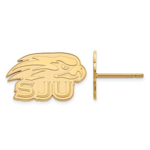 Sterling Silver Gold-Tone LogoArt Saint Joseph'S University Hawks Extra Small Post Earrings
